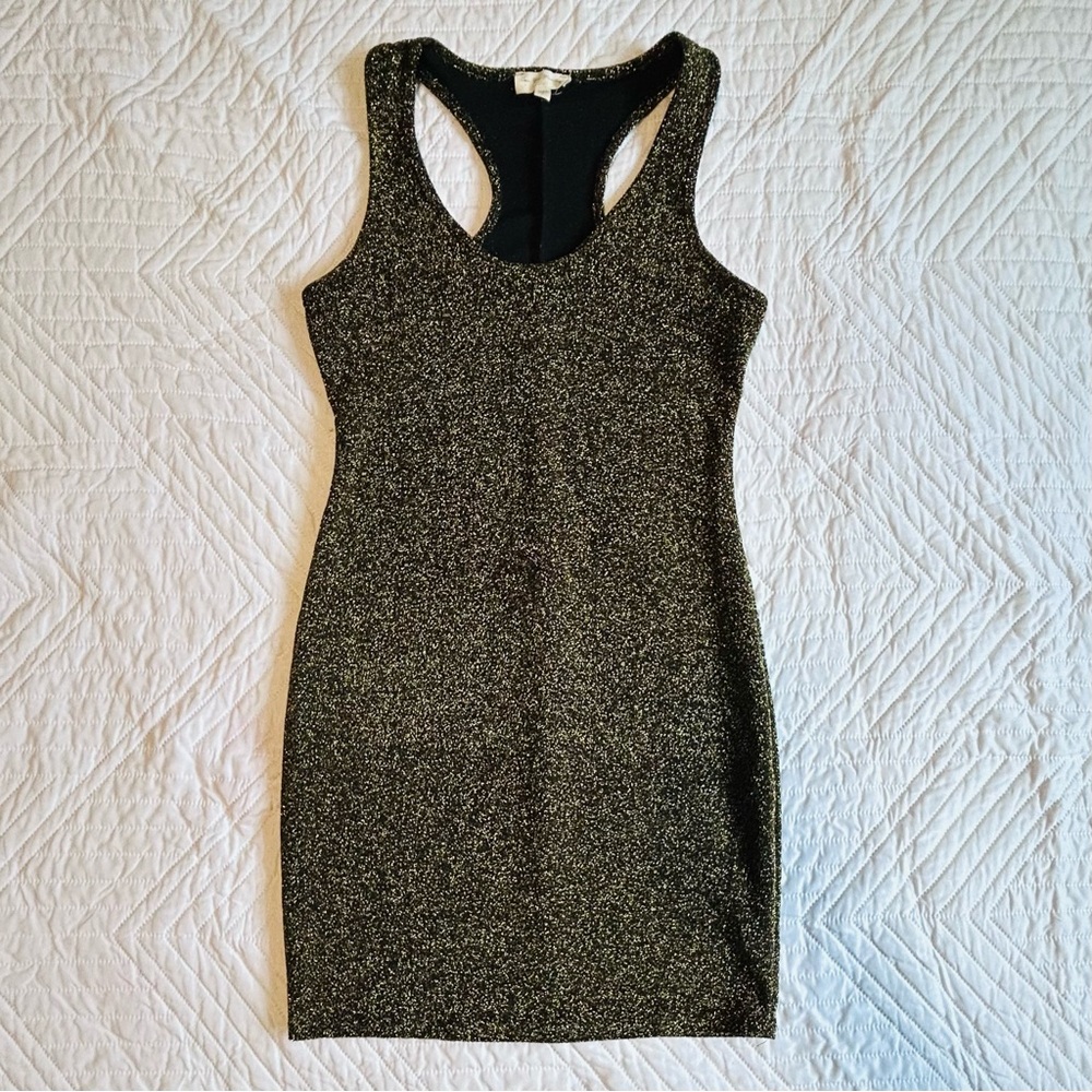 See You Monday Glittering Black and Gold Dress